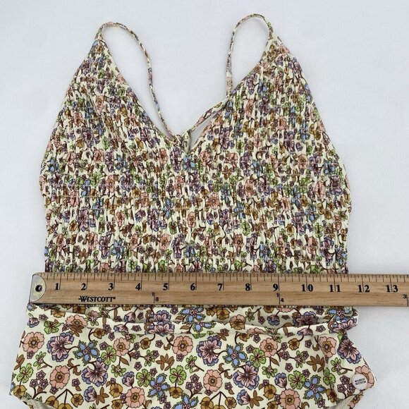 Scotch & Soda Tropical Size Small Smocked Floral One Piece Swimuit Strappy Ditsy - Picture 8 of 14